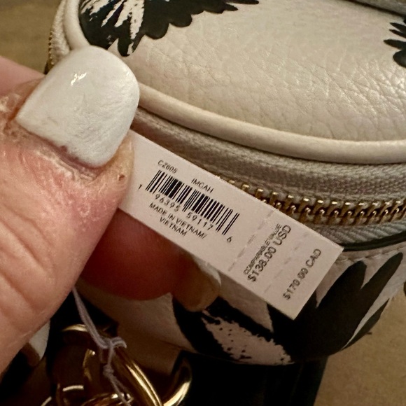 Coach Mini Court Backpack Keychain Fob Bag Charm With Floral Print - Picture 11 of 13